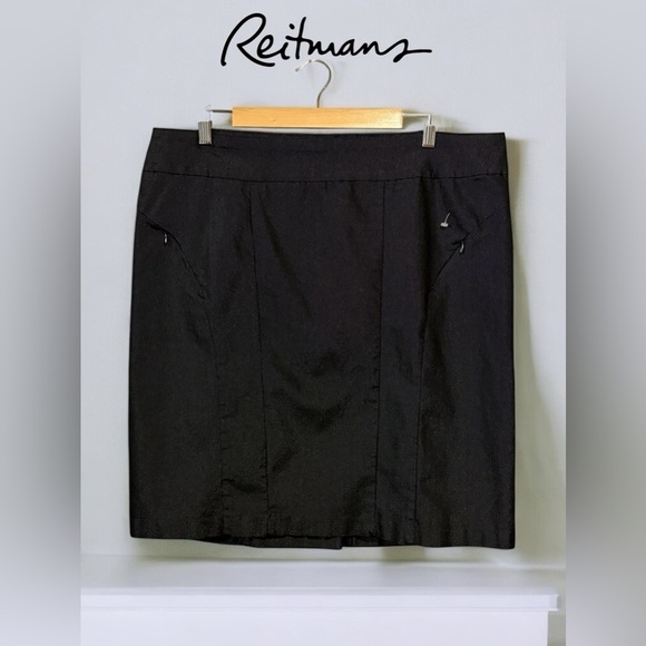 Reitmans, Plus Size Shimmering Black Skirt, 20W - Picture 1 of 7